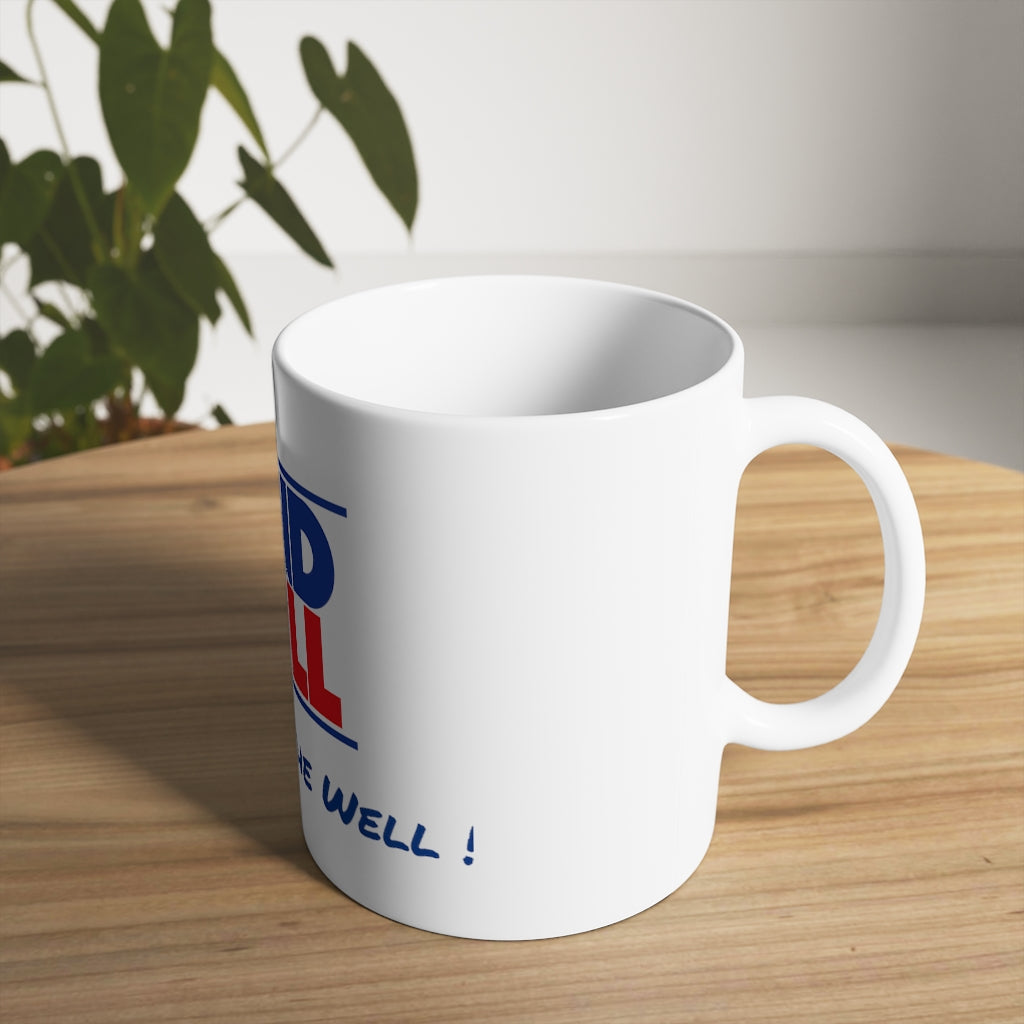 Band Well "Drink from the Well" White Ceramic Mug, 11oz and 15oz